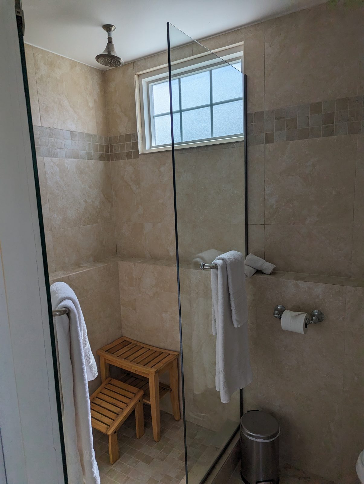 Bathroom with glass shower