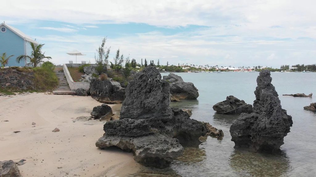 The beach and rocks