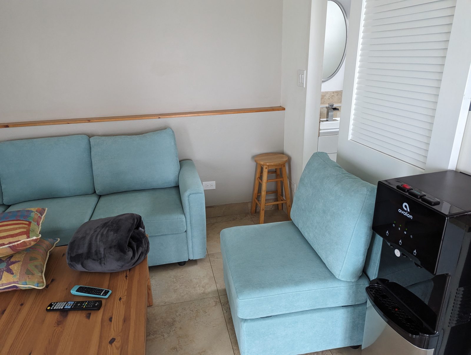 Living area with the corner sofa